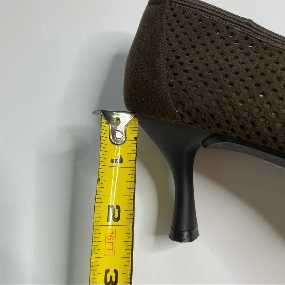 Stuart Weitzman Brown Perforated Heels size 9